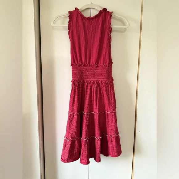 NWOT Max Studio Red & White Ruffle Trim Mini Dress Cotton Blend Size Small - Picture 6 of 7